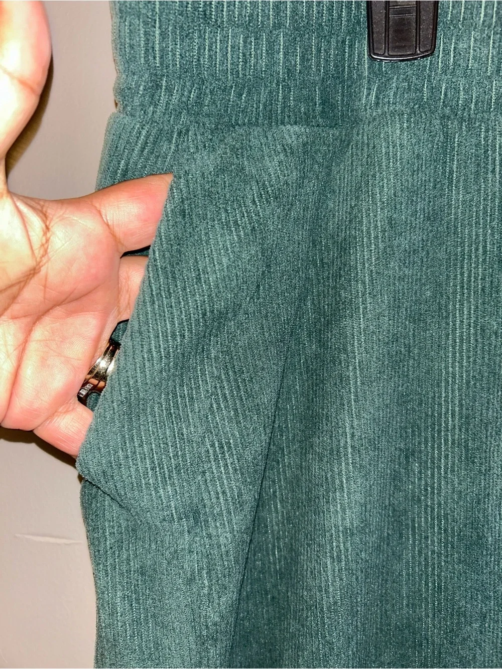 Halara Pants - High Waisted Pocket Straight Leg Baggy Mop Corduroy Casual